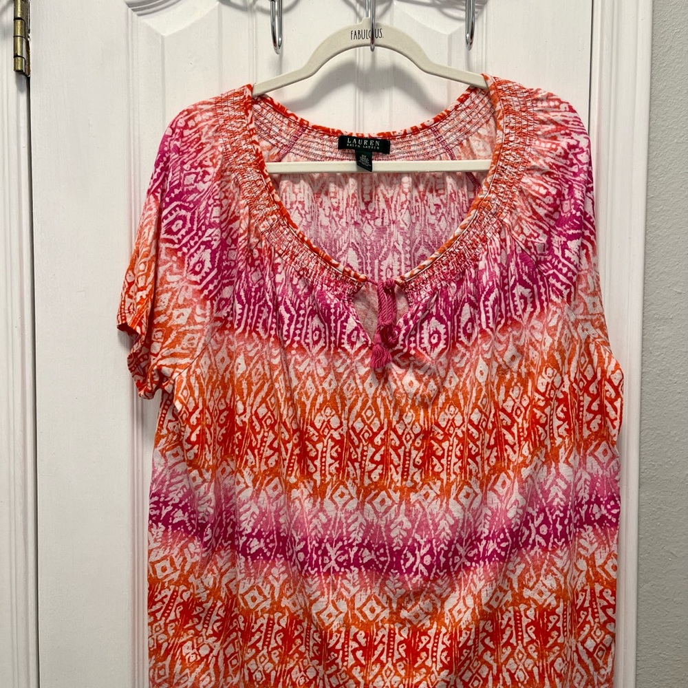 RALPH LAUREN Womens short sleeve tee, 100 % cotton, 2x